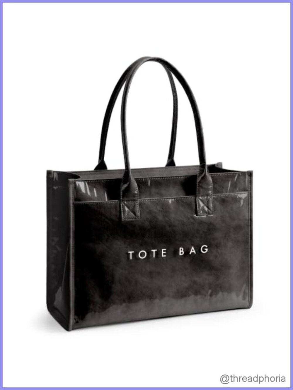 Women's PVC Tote Bag Waterproof Shoulder Handbag Laptop Carryall Work Purse